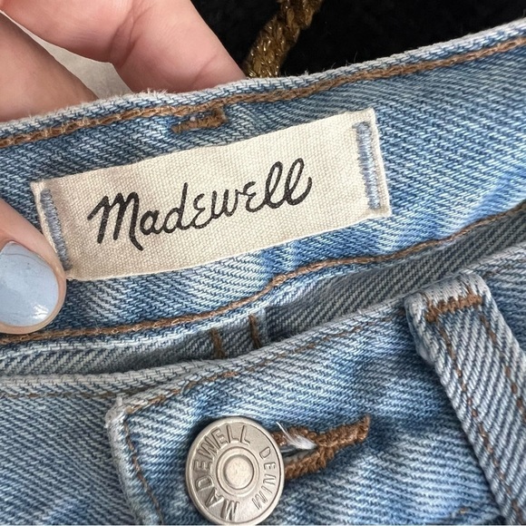 2/25 Madewell Blue Jeans Denim Full Length Classic Straight 26P petite rips - Picture 5 of 8